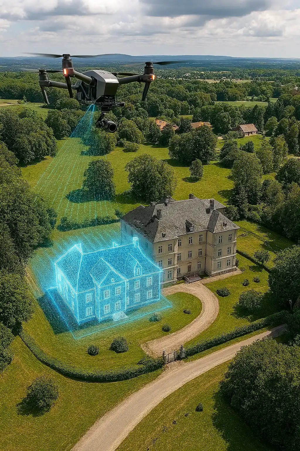 Drone surveying with RTK positioning during flight