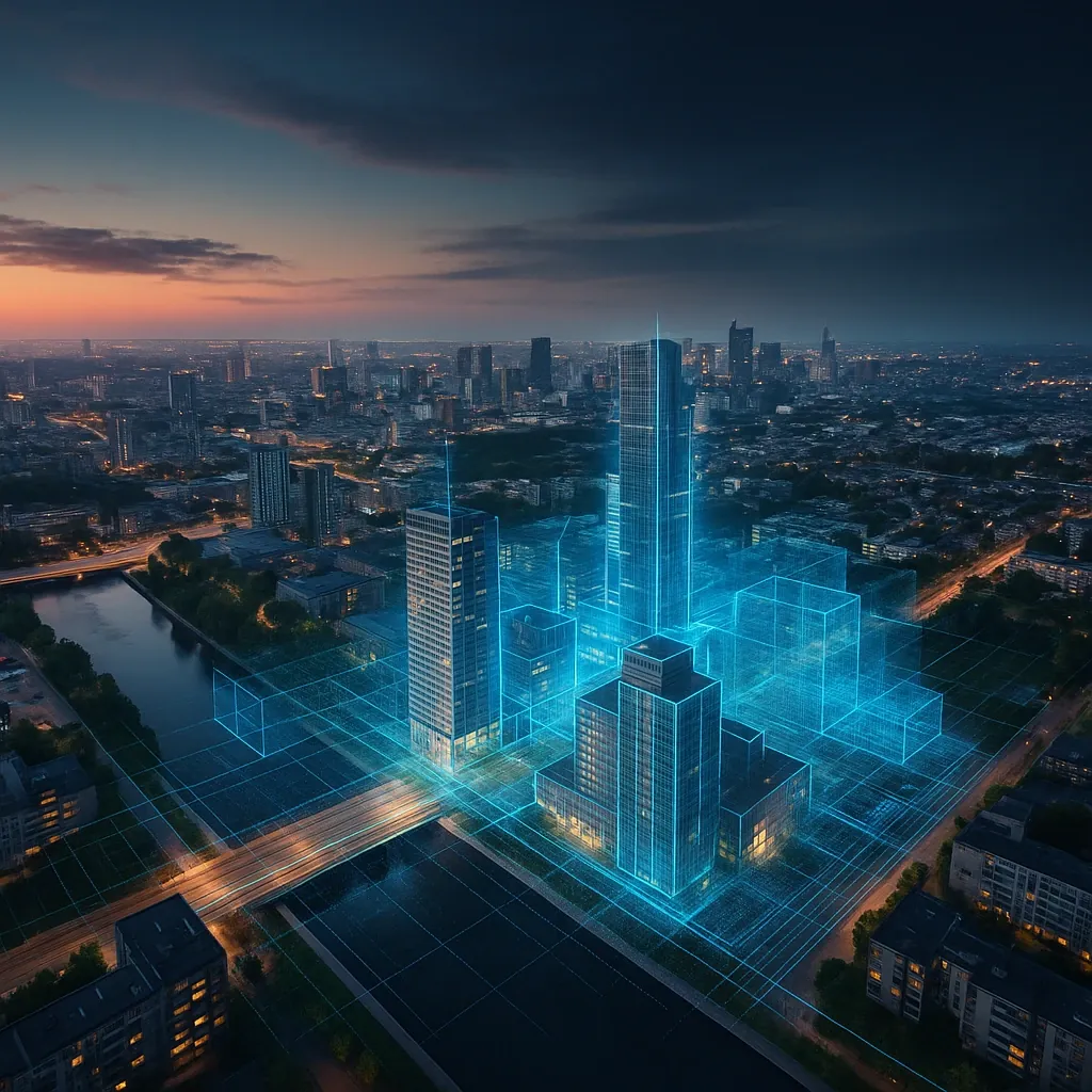 3D aerial survey of a company site from above