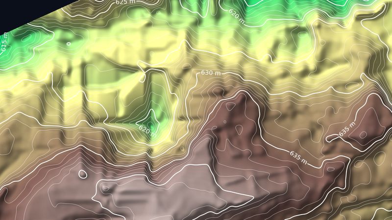 Contour lines of the Küssaburg