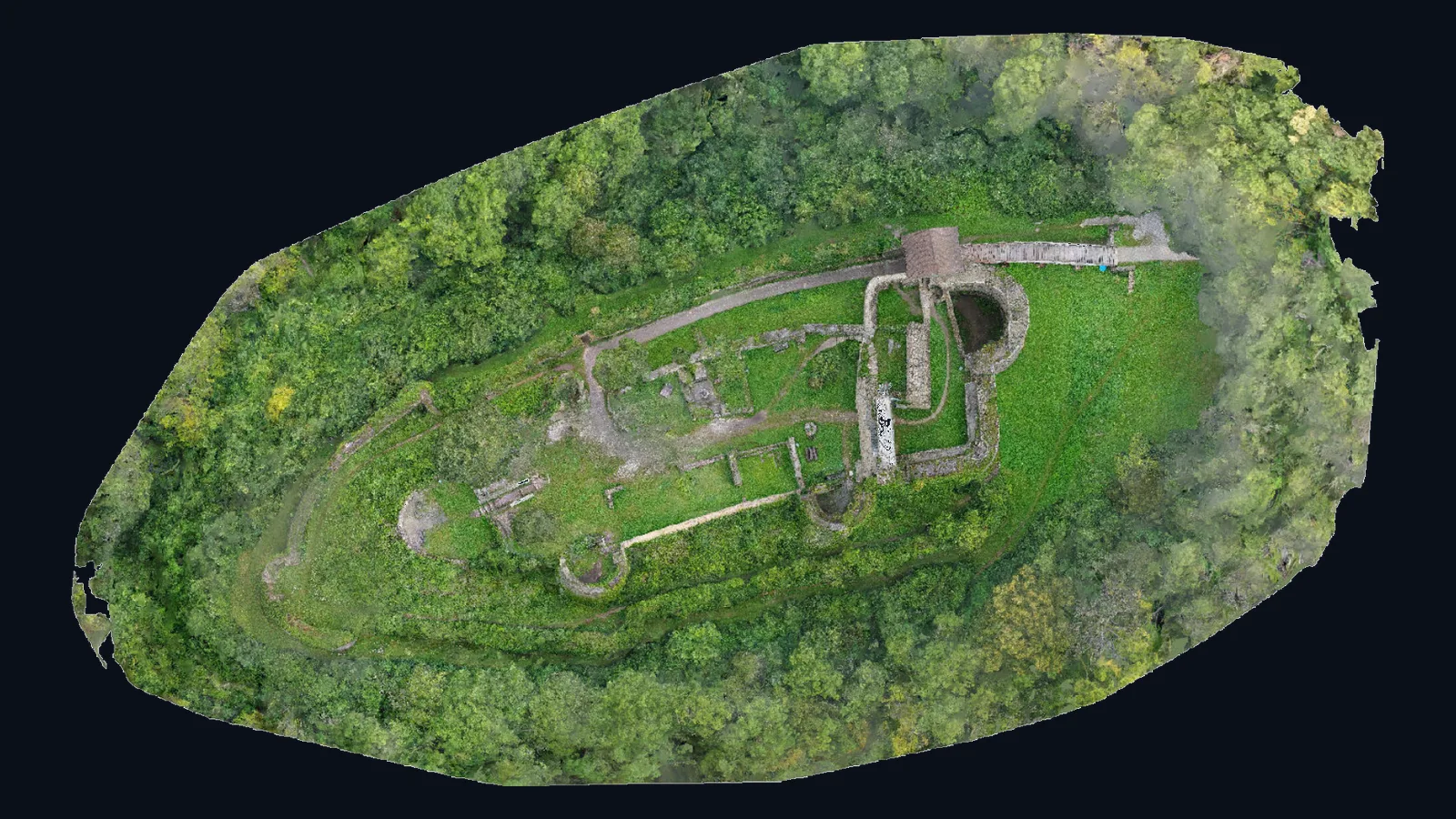 Orthophoto of the Küssaburg castle ruin from the drone survey