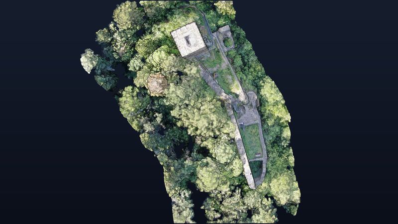 Wieladingen castle ruin — Top view of the spur castle