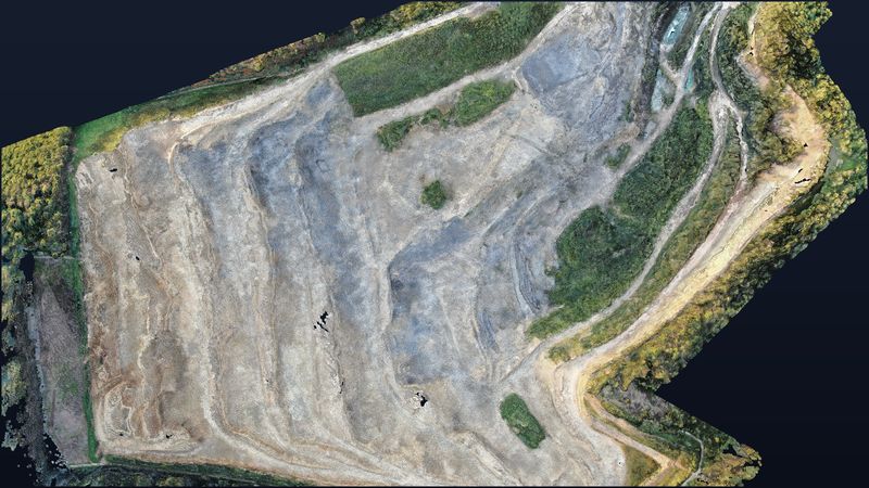 Steinbruch Villigen (AG) — Draufsicht mit Abbauterrassen