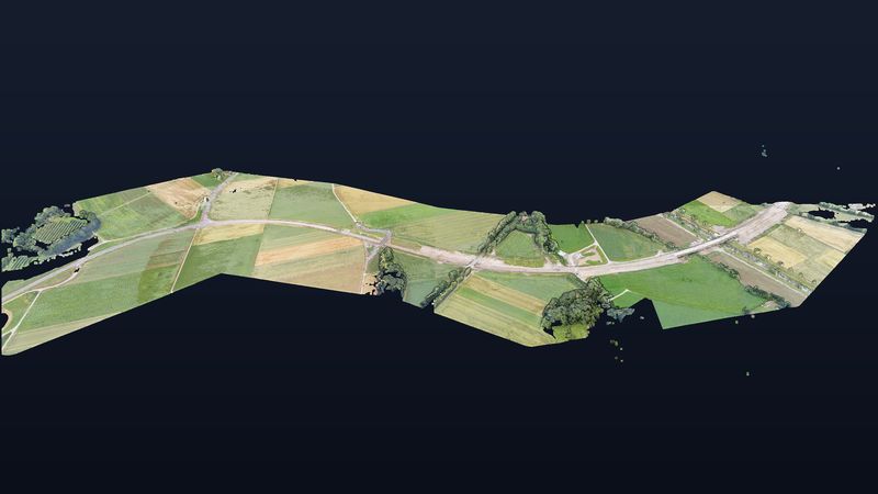 Umfahrung Lauchringen (B 34) — Gesamtstrecke im 3D-Modell