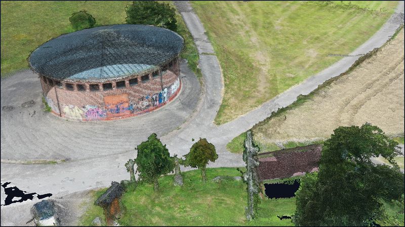 Wasserschloss Eschbach — Ziegelrundbau in der Nahansicht