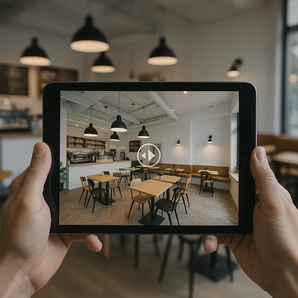 Virtuelle 3D Tour – Café digital erleben 3D Scan für Immobilienmakler – Virtueller Rundgang eines Cafés