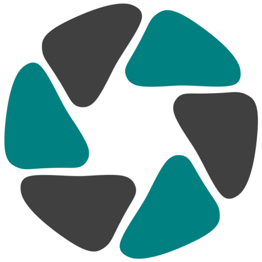 Modernes Bitblade Vision Logo im Kamera-Blenden-Design für 3D-Scanning und digitale Dienstleistungen